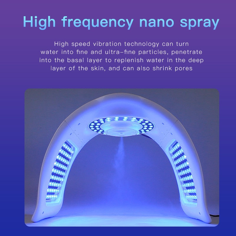 Newly upgraded 7-color LED photon machine Nano spray skin moisturizing face steam engine face SPA salon face and body